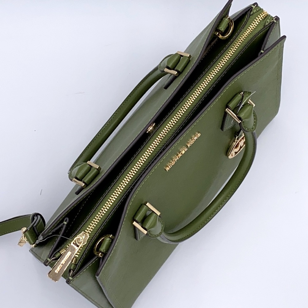 MICHAEL KORS HOPE LARGE SATCHEL EVERGREEN - Picture 8 of 16